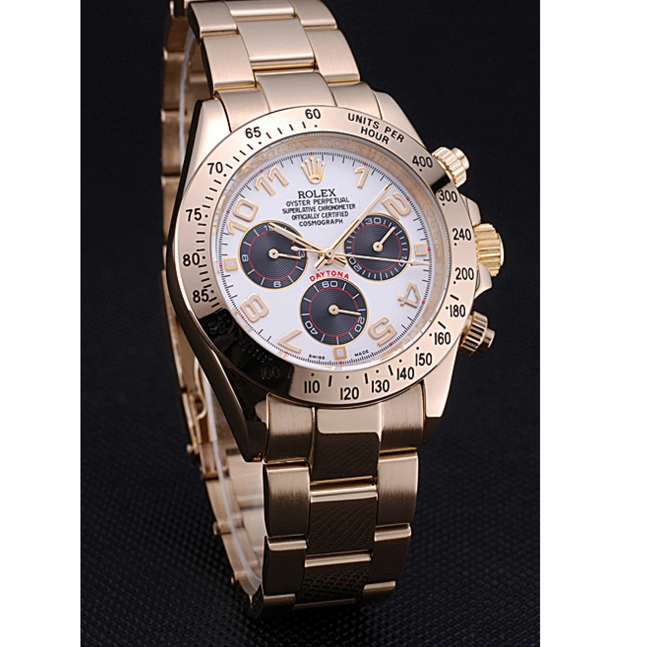 Aaa replica watch Gold Bracelet White Black Rolex with Cosmograph Daytona 622548 Subdials 0625